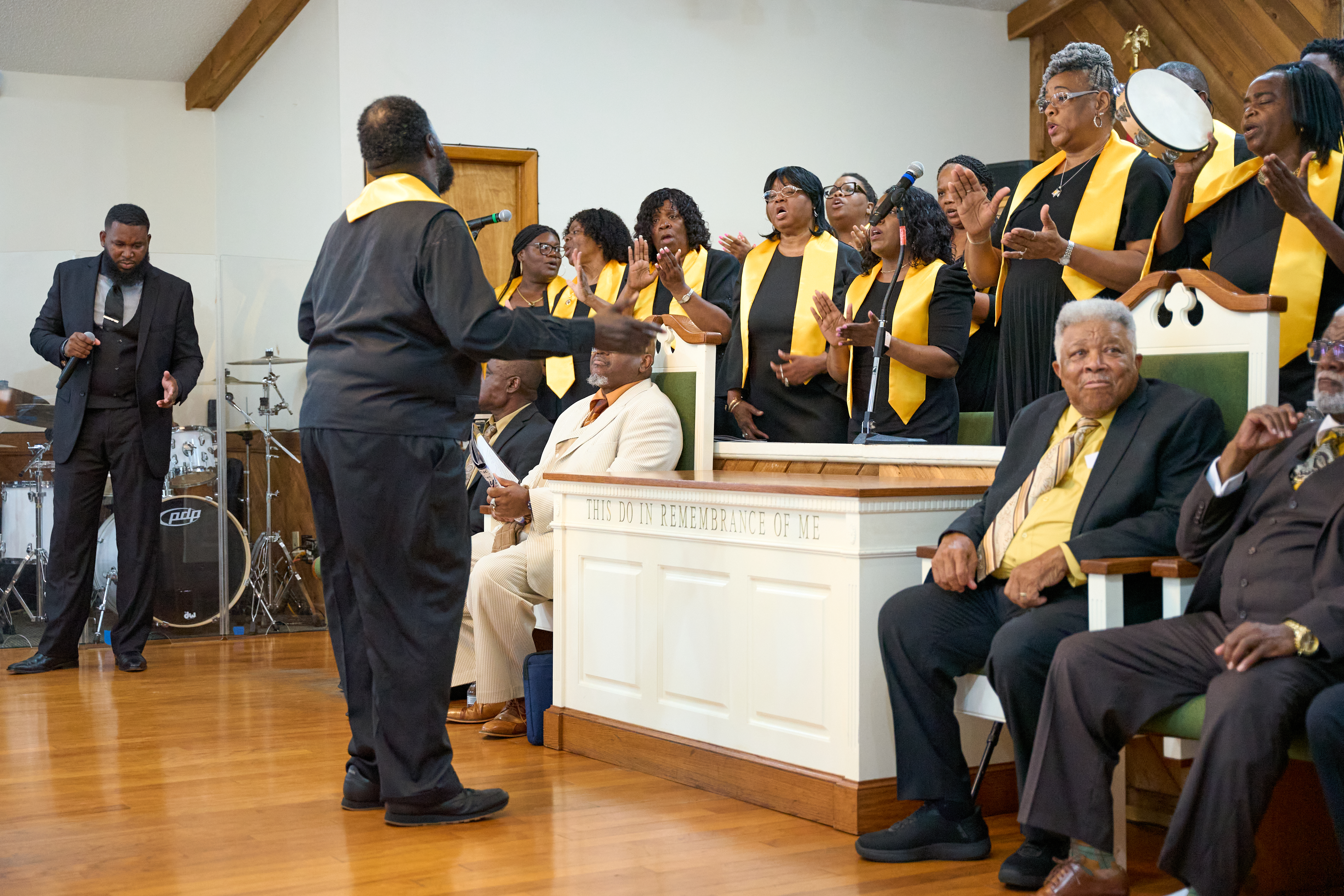 Church members gathered in fellowship