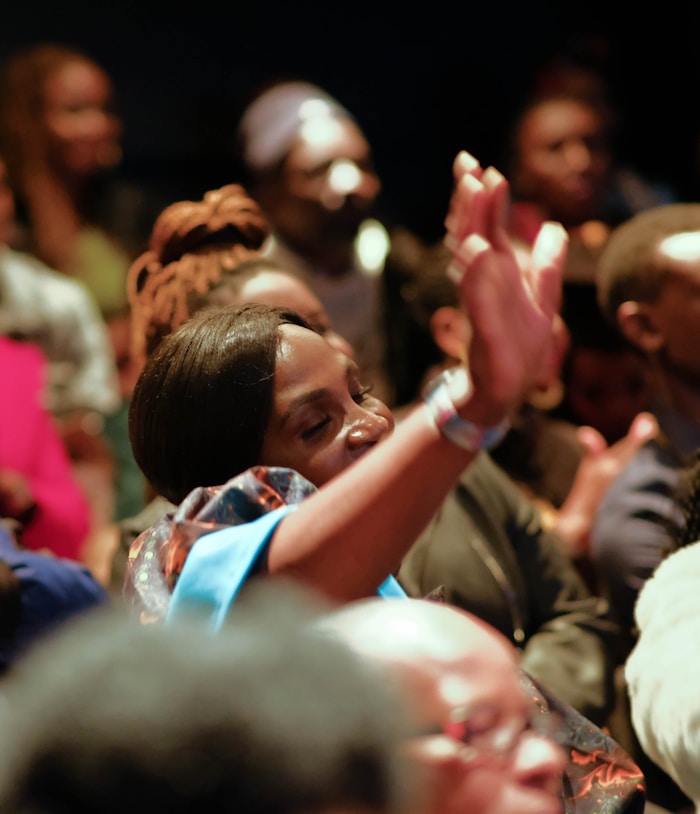 Congregation in worship